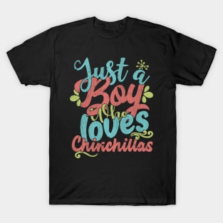 Just A Boy Who Loves Chinchillas - Farmers Gift graphic T-Shirt